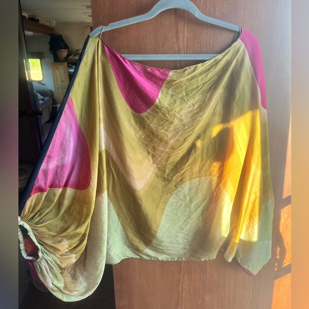 Silvia Tcherassi Colorful Bellagio off the shoulder blouse